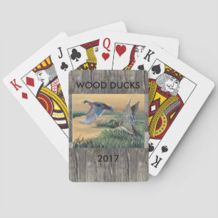 Cartes de jeu de canards en bois