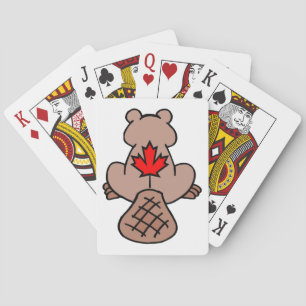 Cartes de jeu de castor de feuille d'érable
