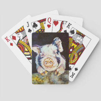 Cartes de jeu de cochon d'aquarelle