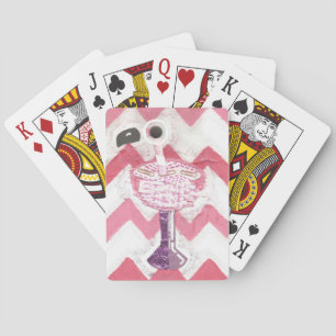Cartes de jeu de cocktail de Flamant rose