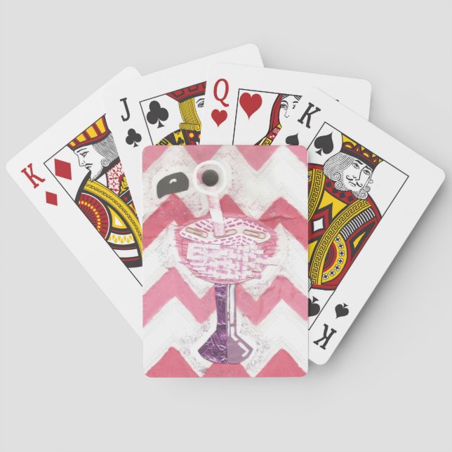 Cartes de jeu de cocktail de Flamant rose (dos)