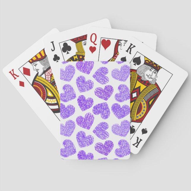 Cartes de jeu de coeurs pourpres (dos)