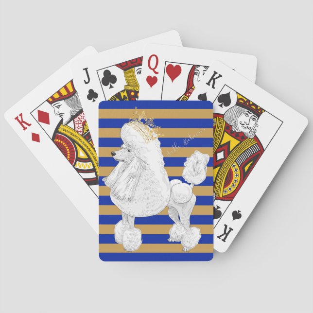 Cartes de jeu de comportement de caniche (dos)