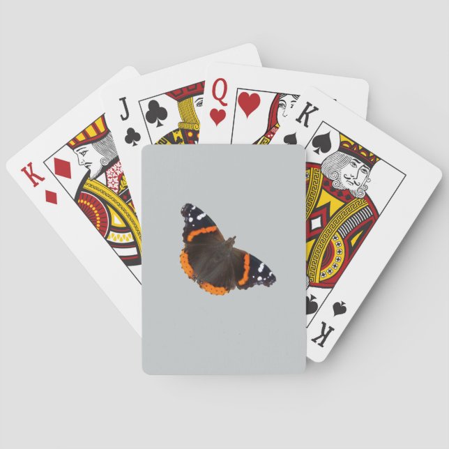 Cartes de jeu de conception de papillon d'amiral (dos)