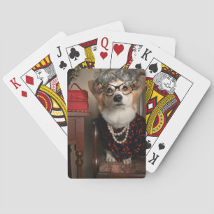 Cartes de jeu de corgi de tante Gussy