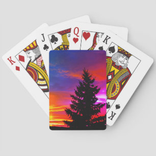 Cartes De Jeu De Coucher De Soleil Colorées