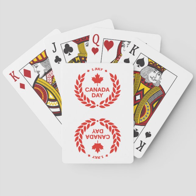 Cartes de jeu de couronnes de la fête du Canada (dos)