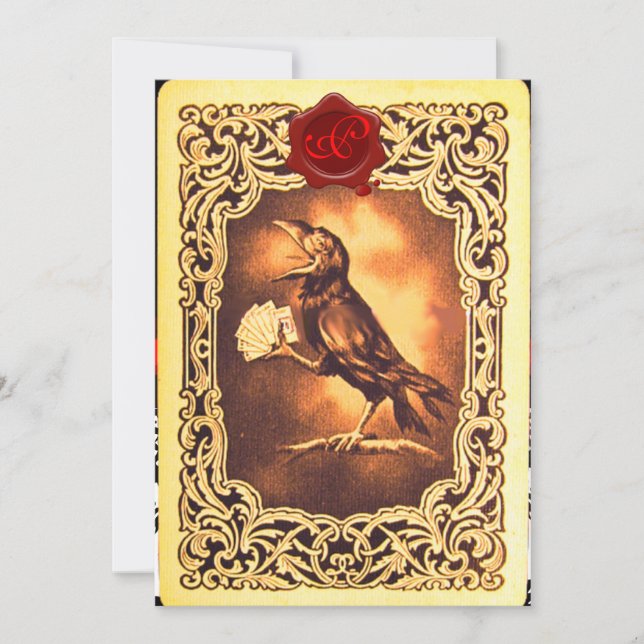 CARTES DE JEU DE CROW NOIR, VÊTEMENT DE CIRE ROUGE (Devant)