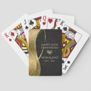 Cartes De Jeu De Damas En Or Et Noir