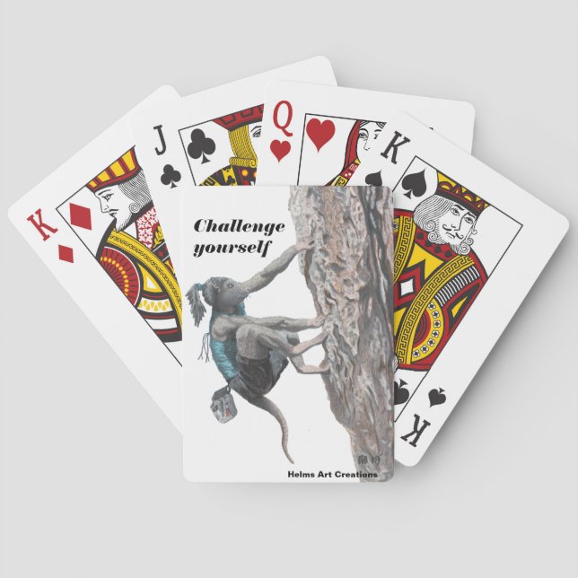 Cartes de jeu de défi d'escalade de roche de fille (dos)