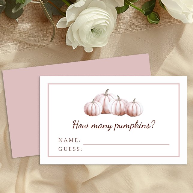 Cartes de jeu de devinette de citrouille | Blush a (Game Card)