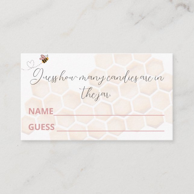 Cartes de jeu de devinette Sweet Little Honey (Devant)