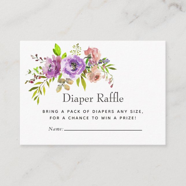 Cartes de jeu de diaper à l'aquarelle florale pour (Devant)