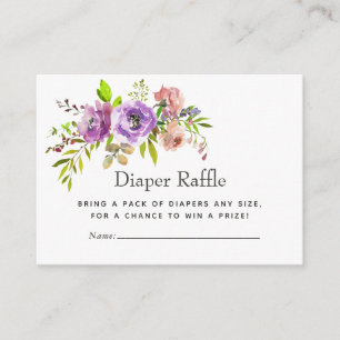 Cartes de jeu de diaper à l'aquarelle florale pour