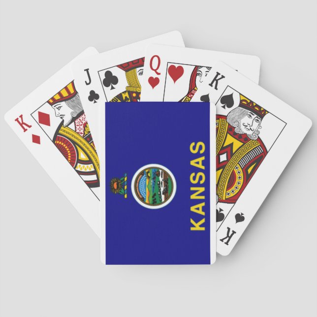 Cartes de jeu de drapeau d'état du Kansas (dos)