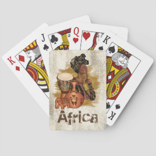 Cartes de jeu de femme d'Afro-américain