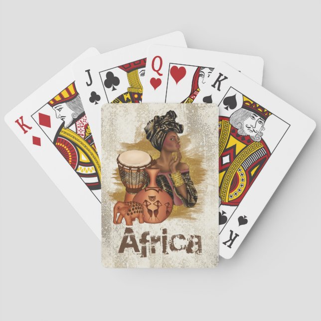 Cartes de jeu de femme d'Afro-américain (dos)