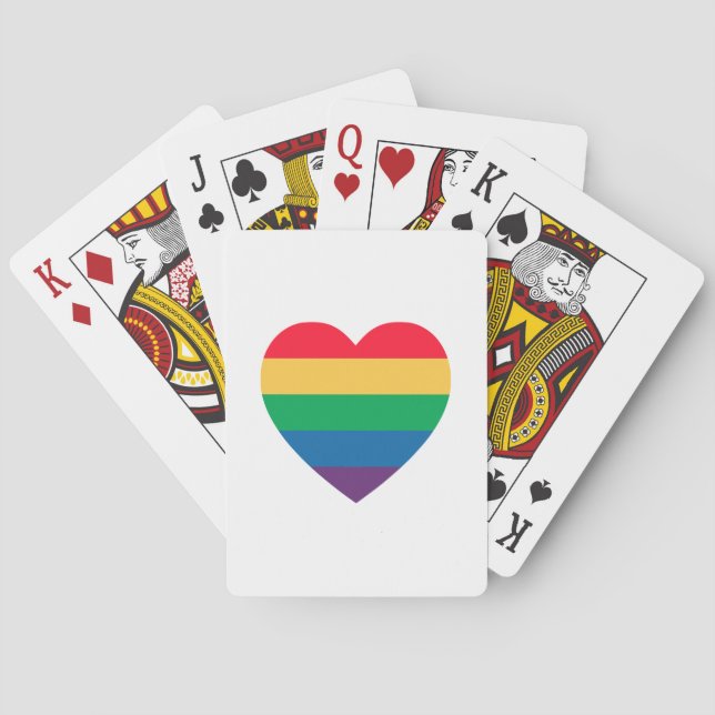 Cartes de jeu de fierté de coeur d'arc-en-ciel (dos)
