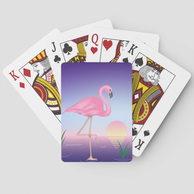 Cartes de jeu de Flamant rose (dos)
