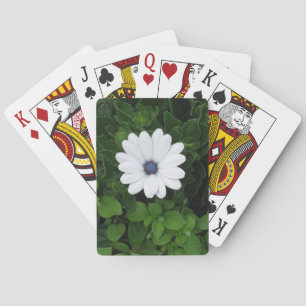 Cartes de jeu de fleurs blanches