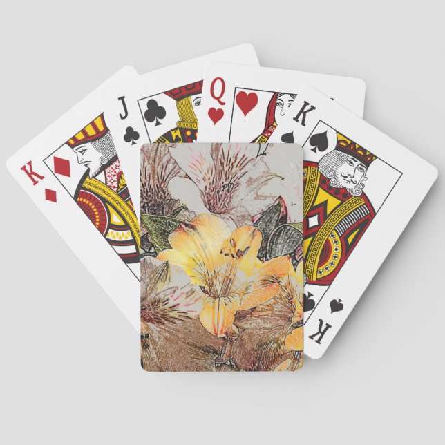 Cartes de jeu de fleurs d'Alstroemeria (dos)
