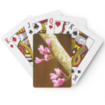 Cartes de jeu de fleurs d'arbre de judas