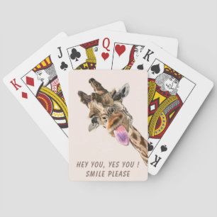 Cartes de jeu de girafe amusantes - Texte personna