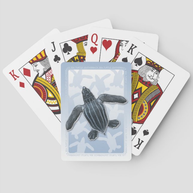 cartes de jeu de hatchling de tortue de mer de (dos)