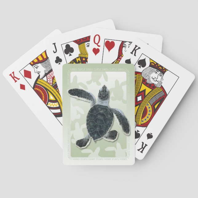 Cartes de jeu de Hatchling de tortue verte (dos)