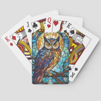Cartes de jeu de hibou Cartes de poker en verre ch
