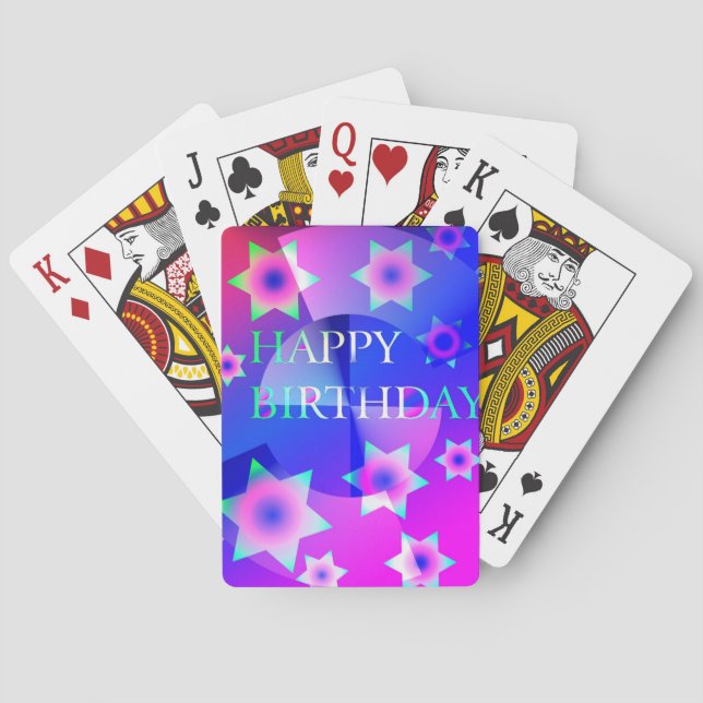 Cartes de jeu de joyeux anniversaire (dos)