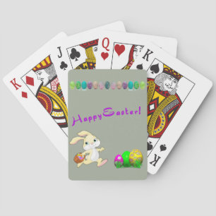Cartes de jeu de lapin de Pâques