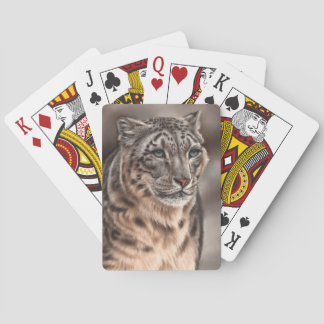 Cartes de jeu de léopard de neige