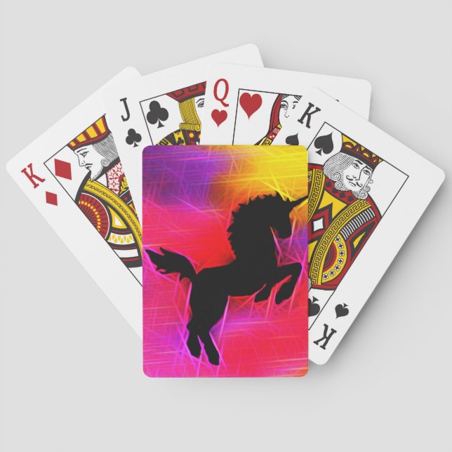 Cartes de jeu de licorne de ciel d'allégement (dos)
