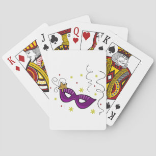 Cartes de jeu de masque d'oeil de mardi gras