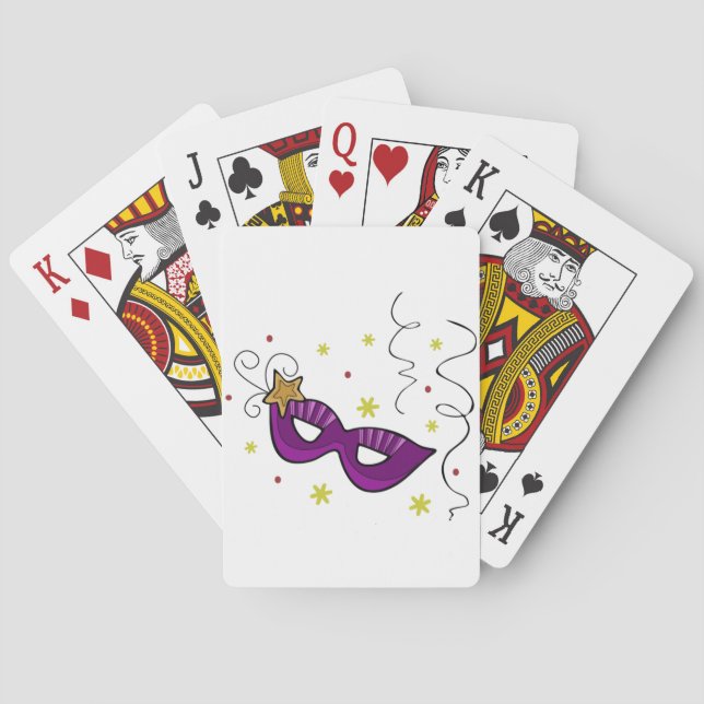 Cartes de jeu de masque d'oeil de mardi gras (dos)