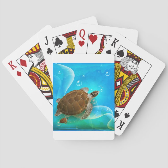 Cartes de jeu de natation de tortue (dos)
