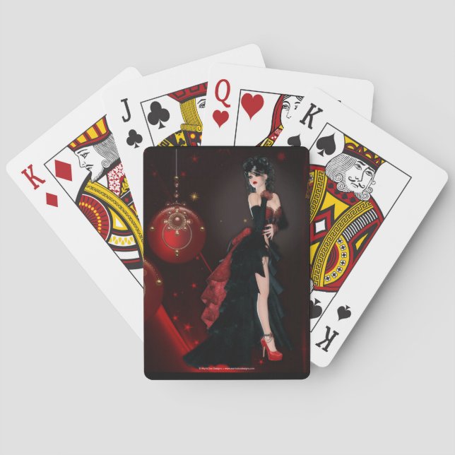 Cartes de jeu de Noël foncé (dos)