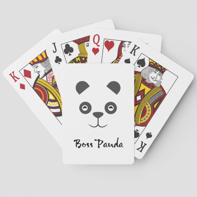 Cartes de jeu de panda de patron (dos)