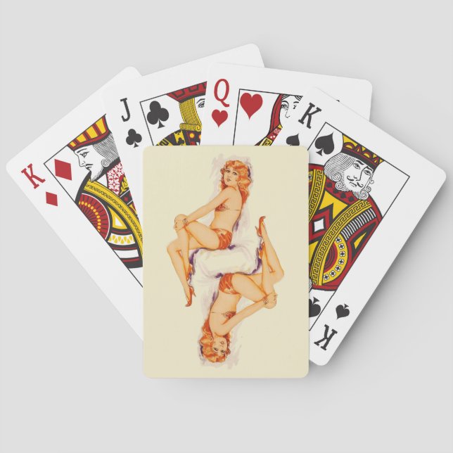 Cartes de jeu de pin-up de fille (dos)