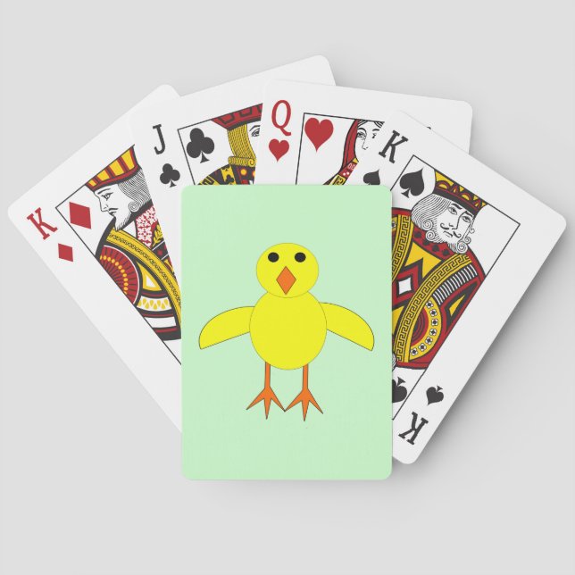 Cartes de jeu de poussins de Pâques mignonnes (dos)