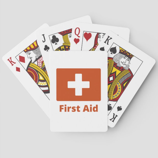 Cartes de Jeu de Premiers Secours Simple Rouge Bla (dos)