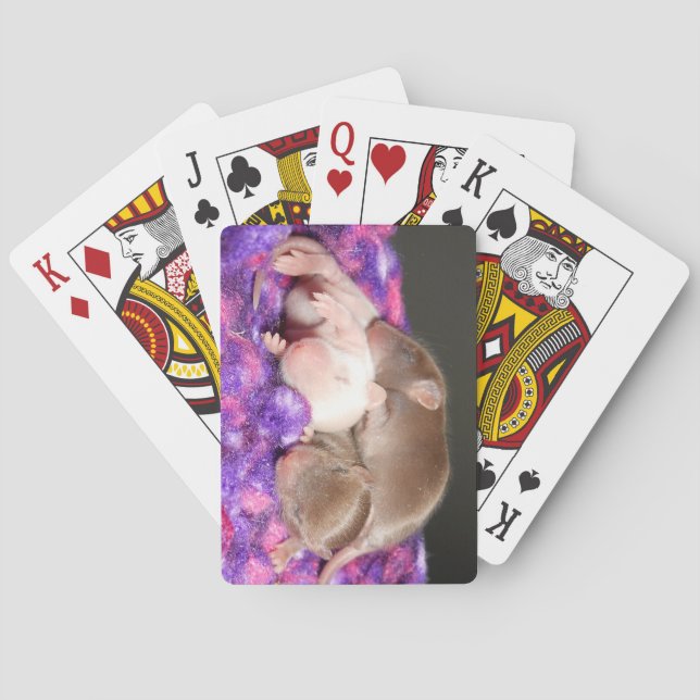 Cartes de jeu de souris : 3 souris de bébé (dos)