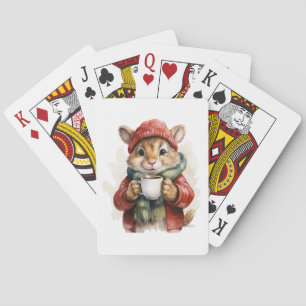 Cartes de jeu de souris hivernales