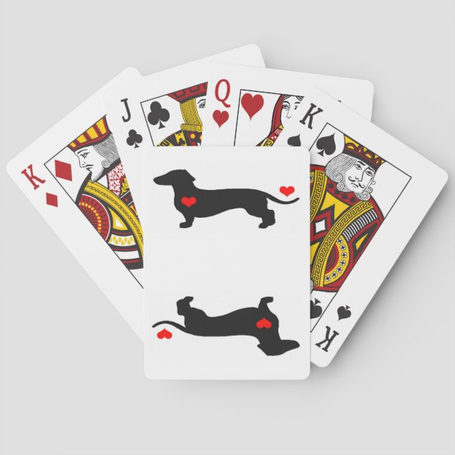 Cartes de jeu de teckel d'amoureux (dos)