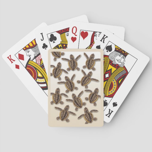 Cartes de jeu de tortue de mer d'imbécile (dos)