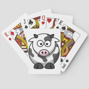 Cartes de jeu de vache à bande dessinée
