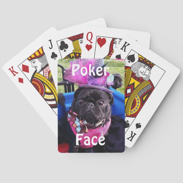 Cartes de jeu de "visage de tisonnier" de Puggy (dos)