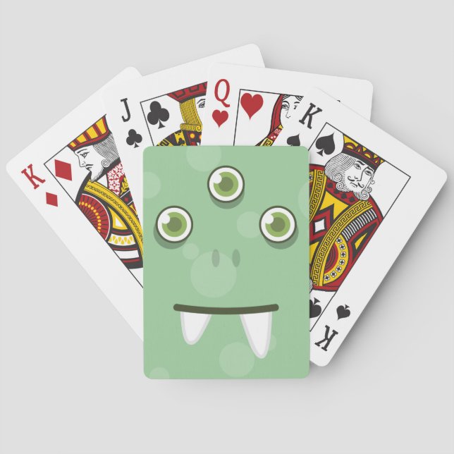 Cartes de jeu de visage Monster vert (dos)