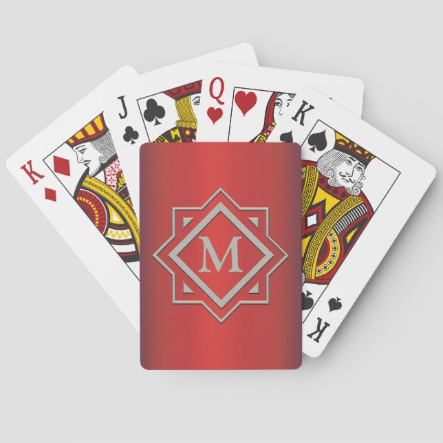 Cartes de jeu décorées d'un monogramme (dos)